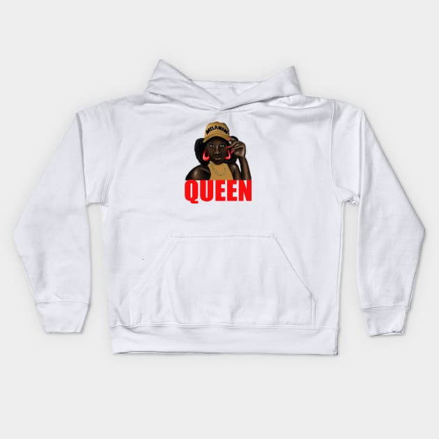 Afro Melanin Queen Black Pride Gift Kids Hoodie by Merchweaver